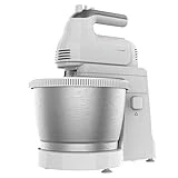 Cecotec Batidora de Varillas PowerTwist 500 Steel. 500 W, Bol Autogiratorio de Acero Inoxidable de 3,5L de Capacidad, 5 Niveles de Velocidad, Función Turbo, Diseño Ergonómico, 3 Accesorios