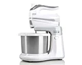 HAEGER MAX Mixer Pro - Batidora Amasadora con Bol, 500W, Bol Auto-Giratorio INOX, 2L, 2 Pares de Varillas para Batir y Amasar de 20cm