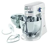 AEG KM4100 Amasador - Robot de Cocina con Bol Batidora, Apta para Lavavajillas, Dos Boles ,10 Velocidades, Iluminación LED, Múltiples Varillas, 1000 W, 2.9L y 4.8L,Blanco