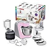 Bosch Hogar Mum 5 CreationLine Robot Cocina, Color Palo, 400 W, 1.25 litros, 1.4, Acero Inoxidable, Rosa/Plata